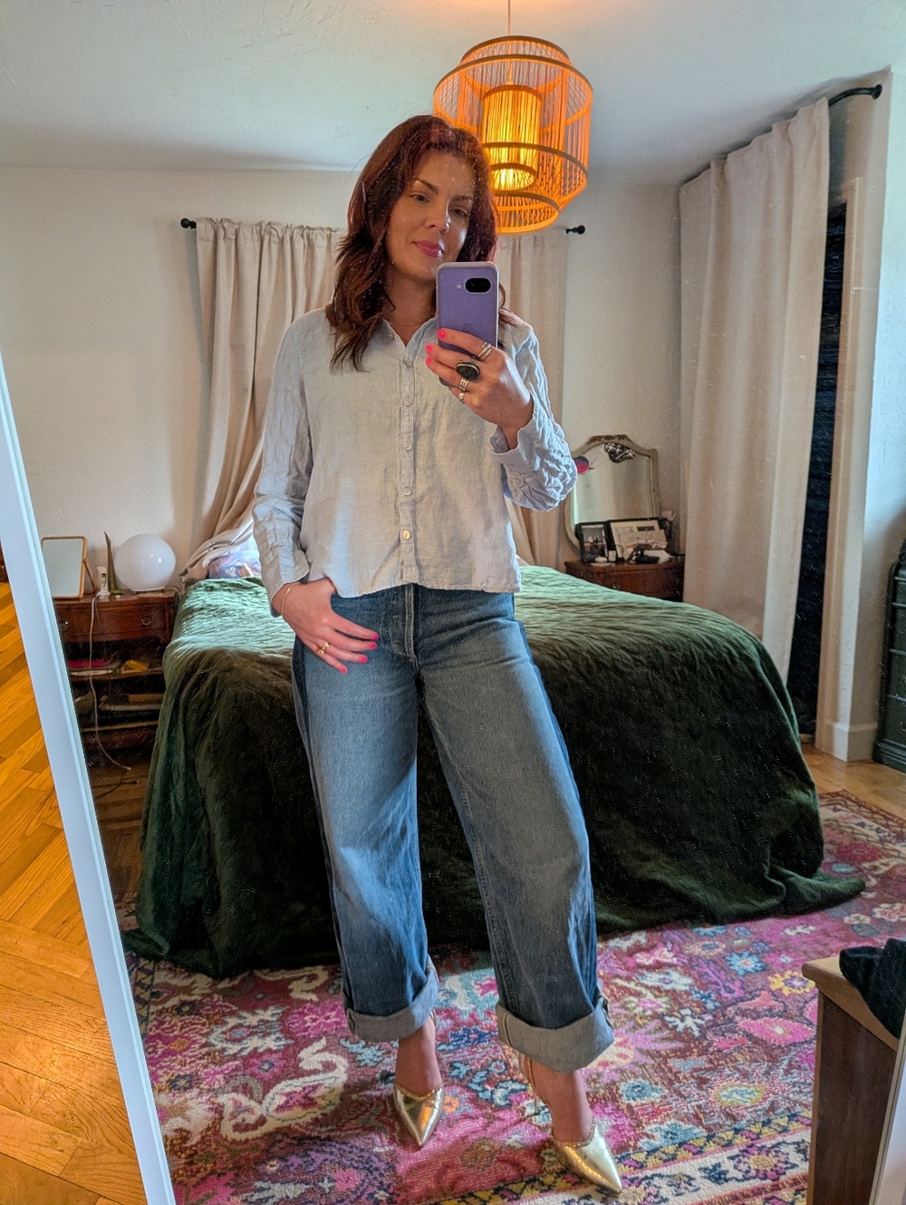 Calypso St. Barth Light Blue Button Down Shirt - Picture 2 of 9